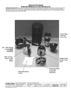 Diagram Diagram and Parts List for HDC700B  Hamilton Beach Coffee Maker